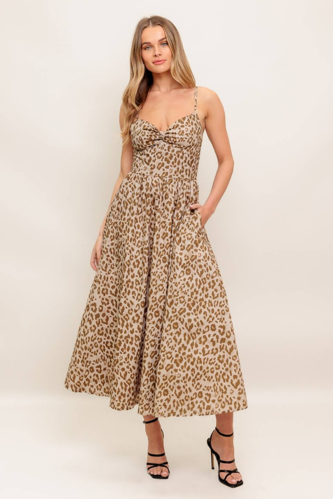 chinese dress ladies Grace Cheetah Print Maxi Dress – Sloane Boutique
