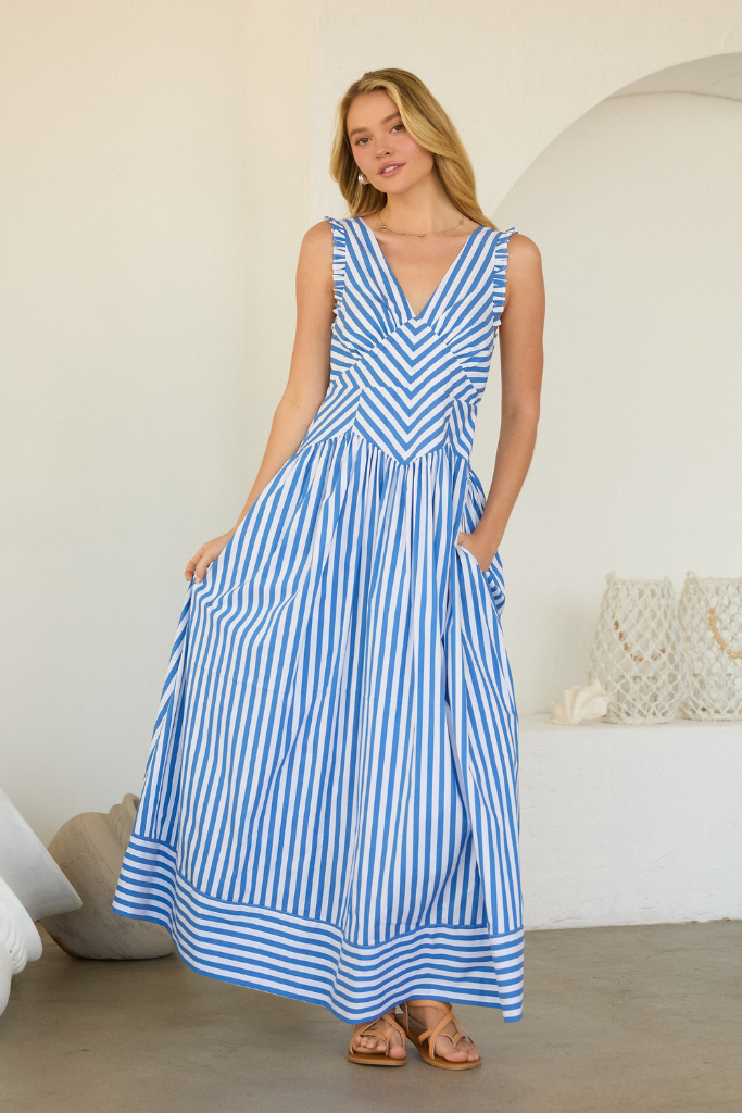 martha maxi dress Martha maxi dress in blue – Sloane Boutique