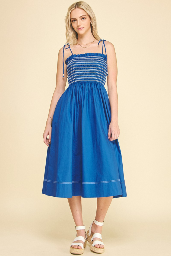 caroline midi dress LEO LIN - Caroline Short Sleeve Midi Dress