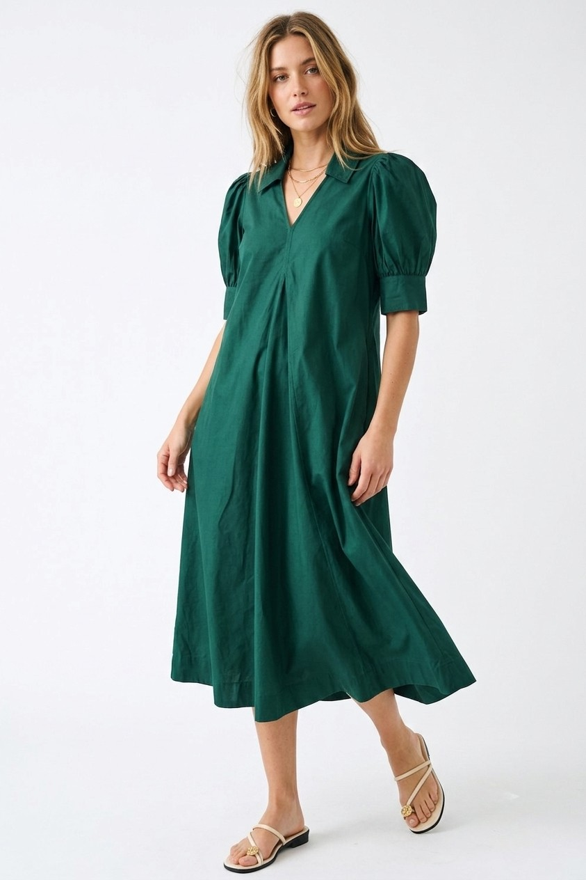 Avery midi dress in green