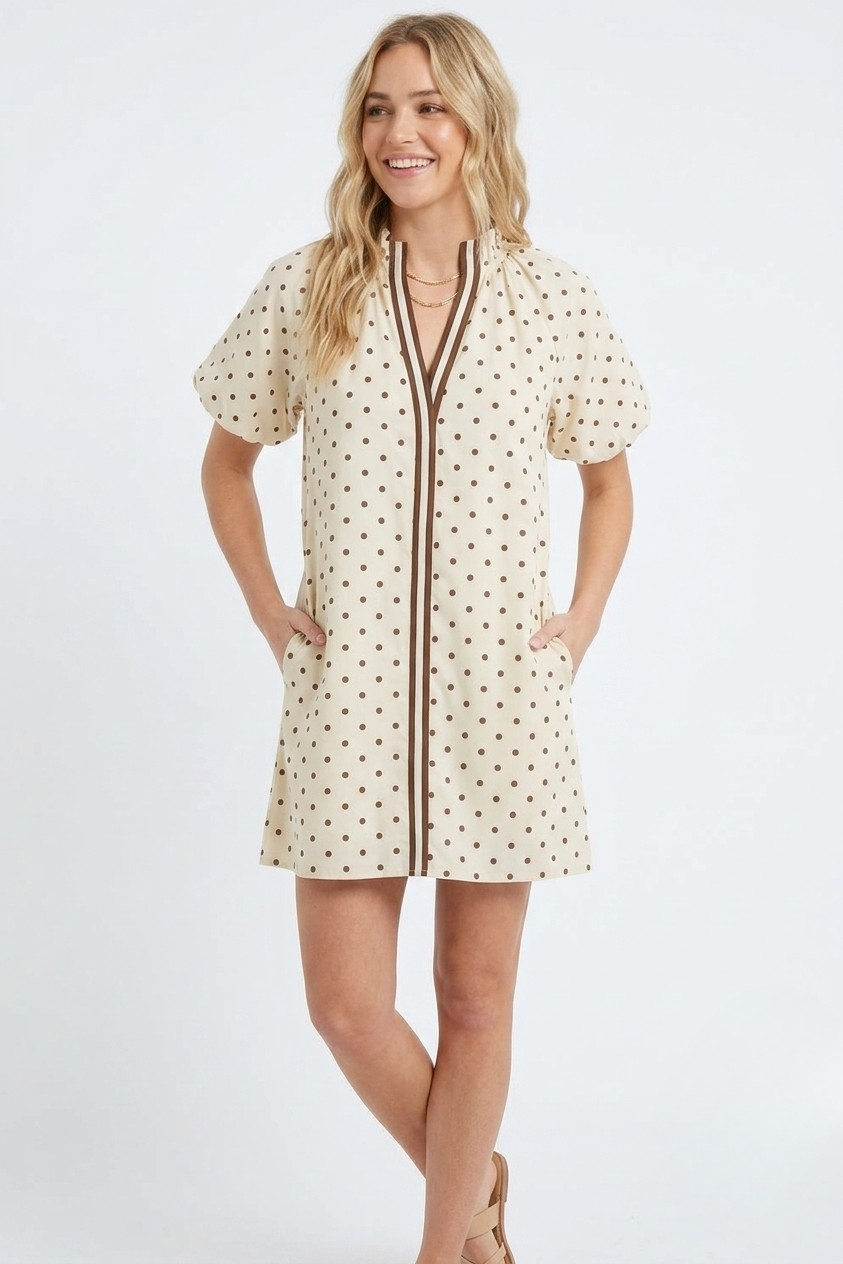 Celeste polka dot mini dress