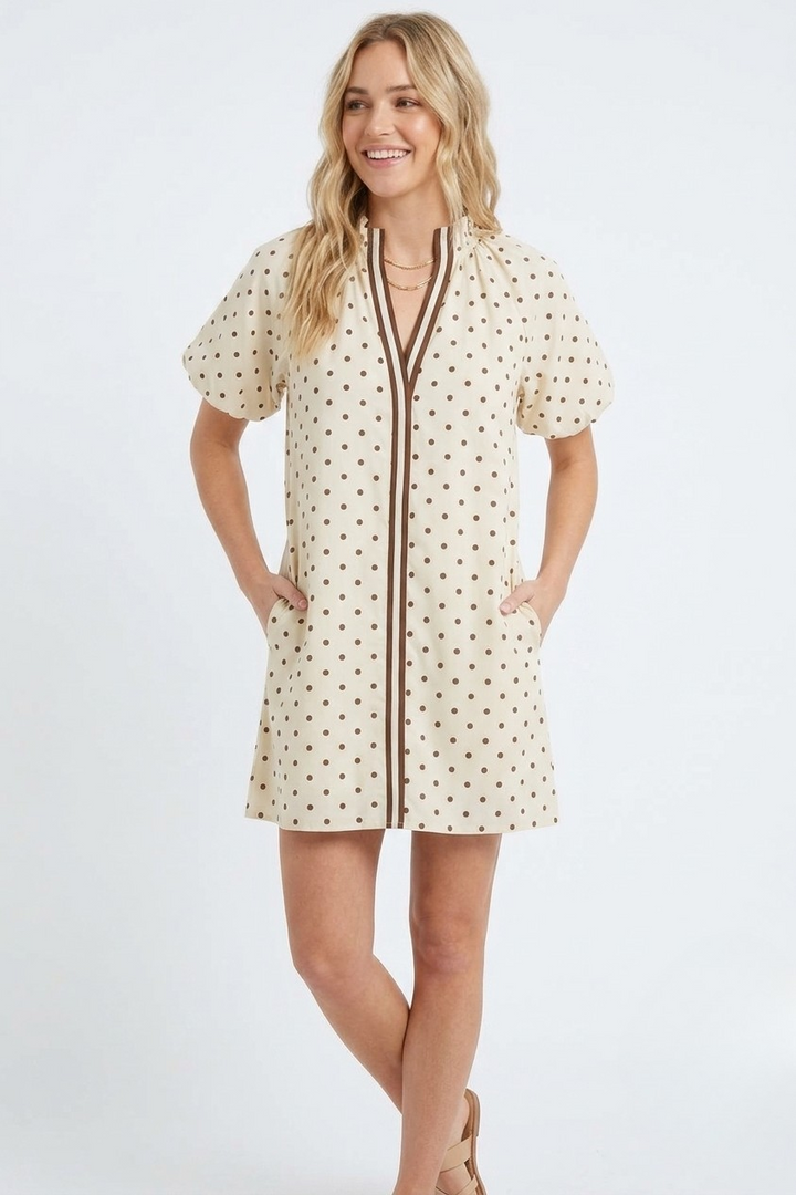 Celeste polka dot mini dress