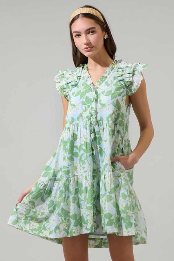 Kainy Floral Marlan Ruffle Mini Dress