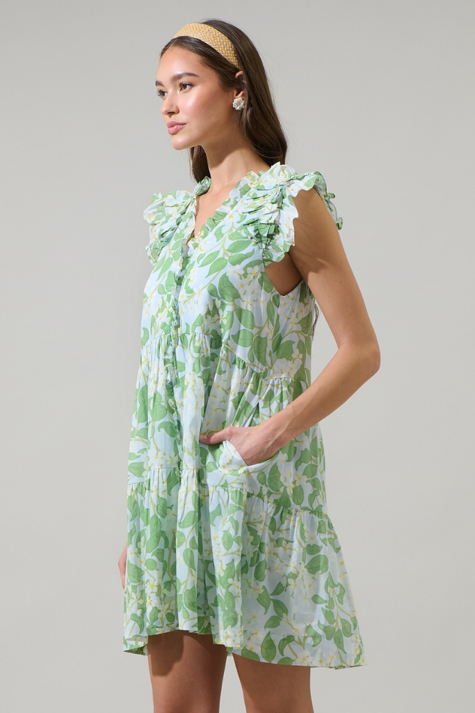 Kainy Floral Marlan Ruffle Mini Dress