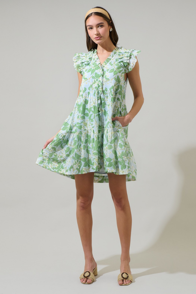 Kainy Floral Marlan Ruffle Mini Dress