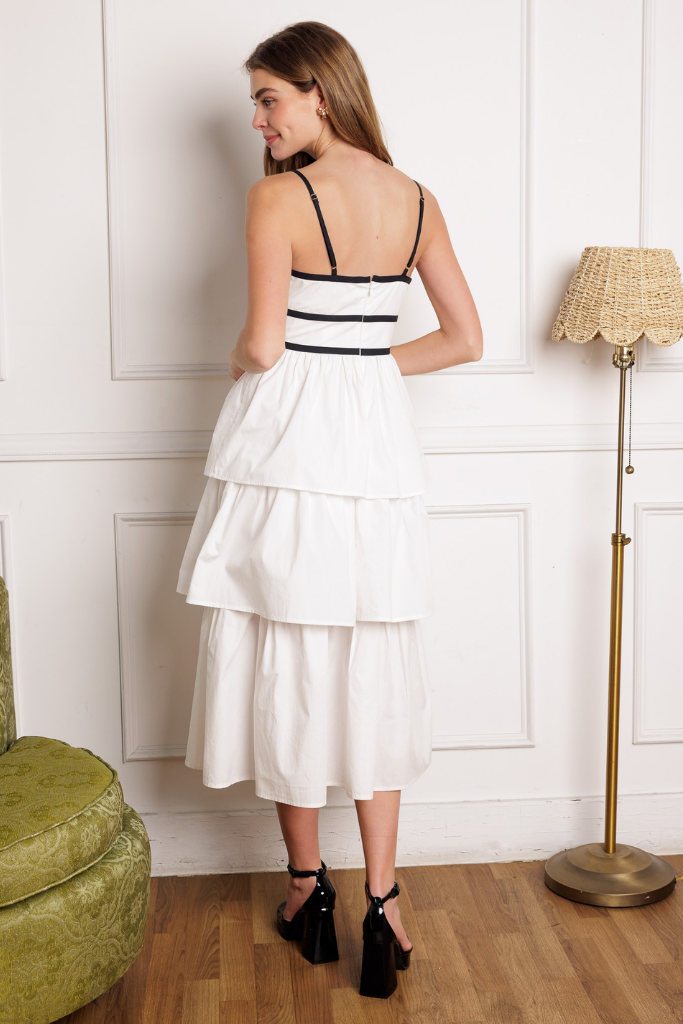 Katherine Cut Out Tiered Midi Dress