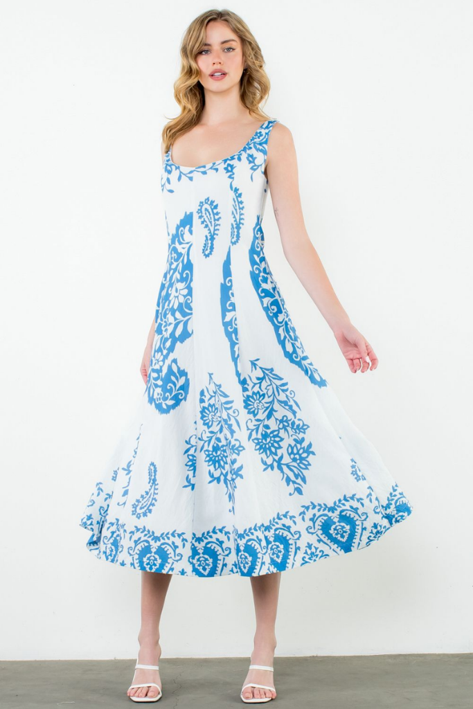 Viola Paisley Midi Dress