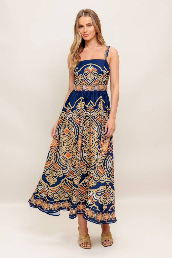 audrey maxi dress Audrey Scarf Print Maxi Dress – Sloane Boutique