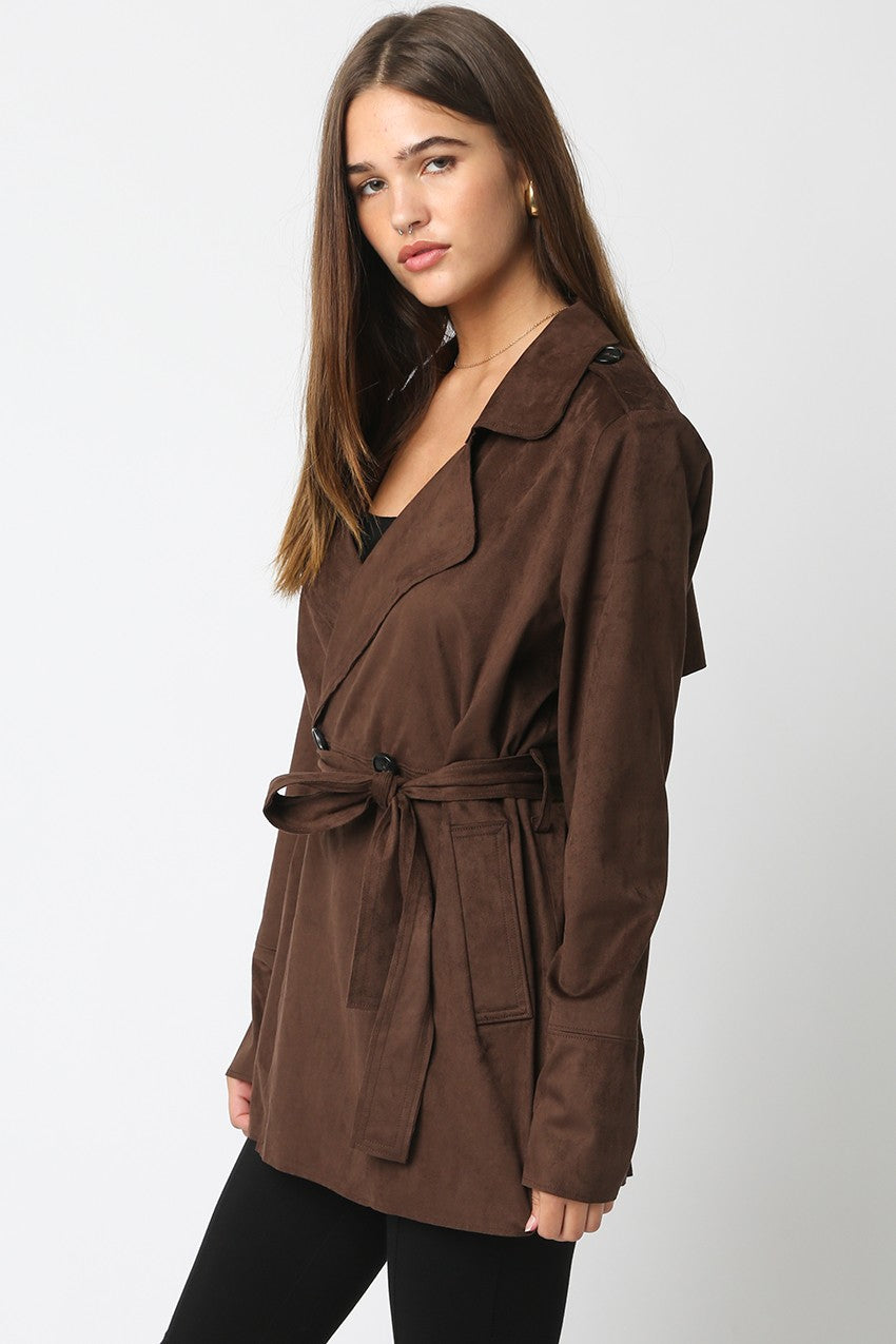 Sayler suede jacket in brown