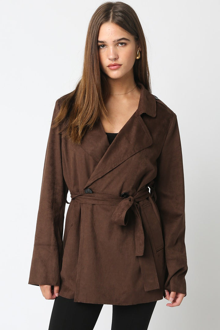 Sayler suede jacket in brown