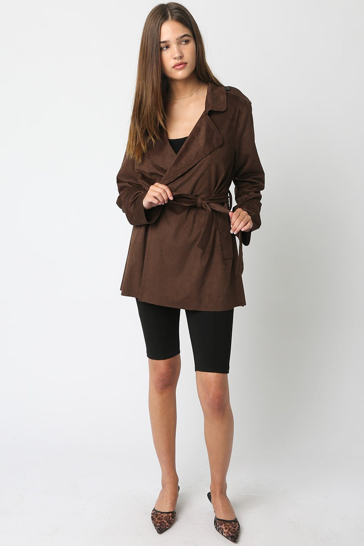 Sayler suede jacket in brown
