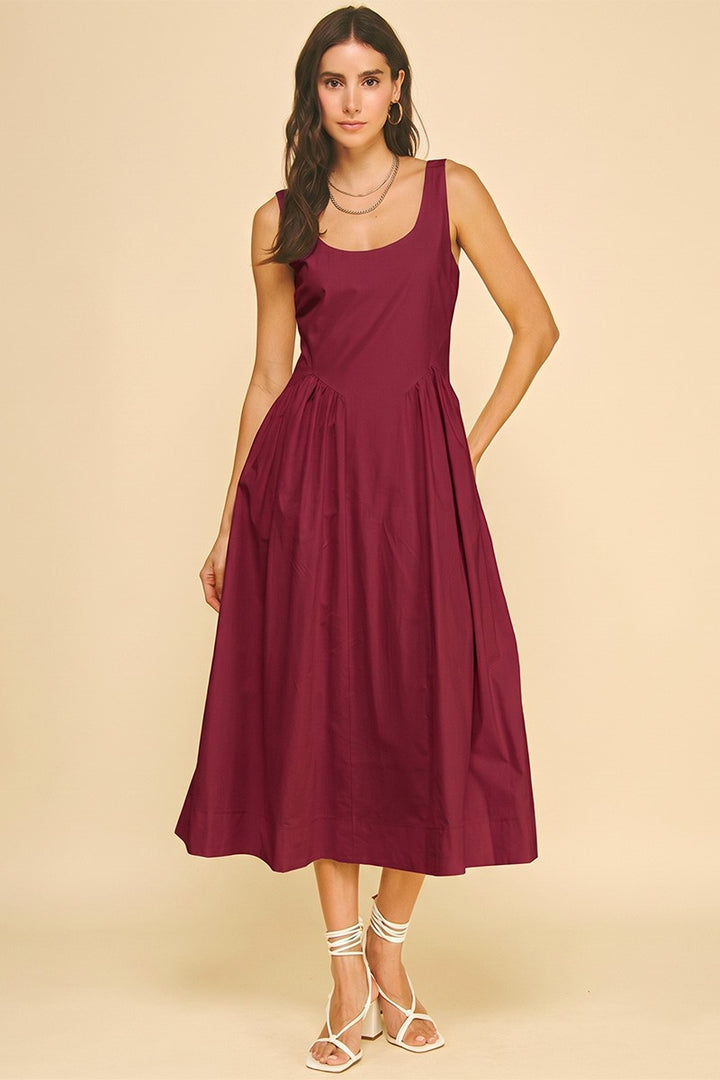 Lexi midi dress in maroon