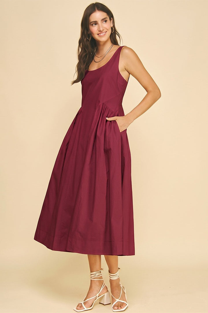 Lexi midi dress in maroon
