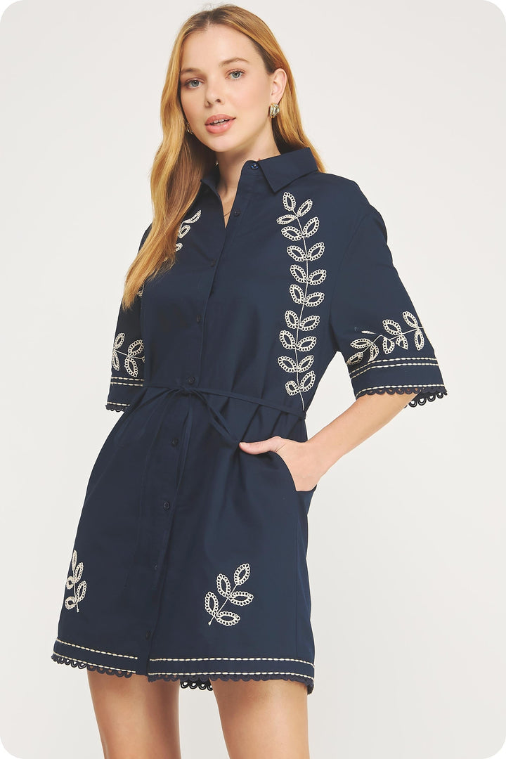Leigh embroidered dress