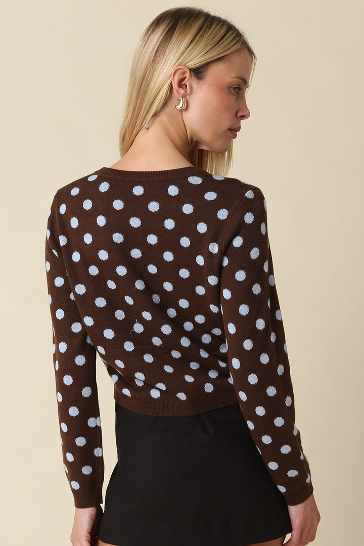 Madison dot cardigan in brown