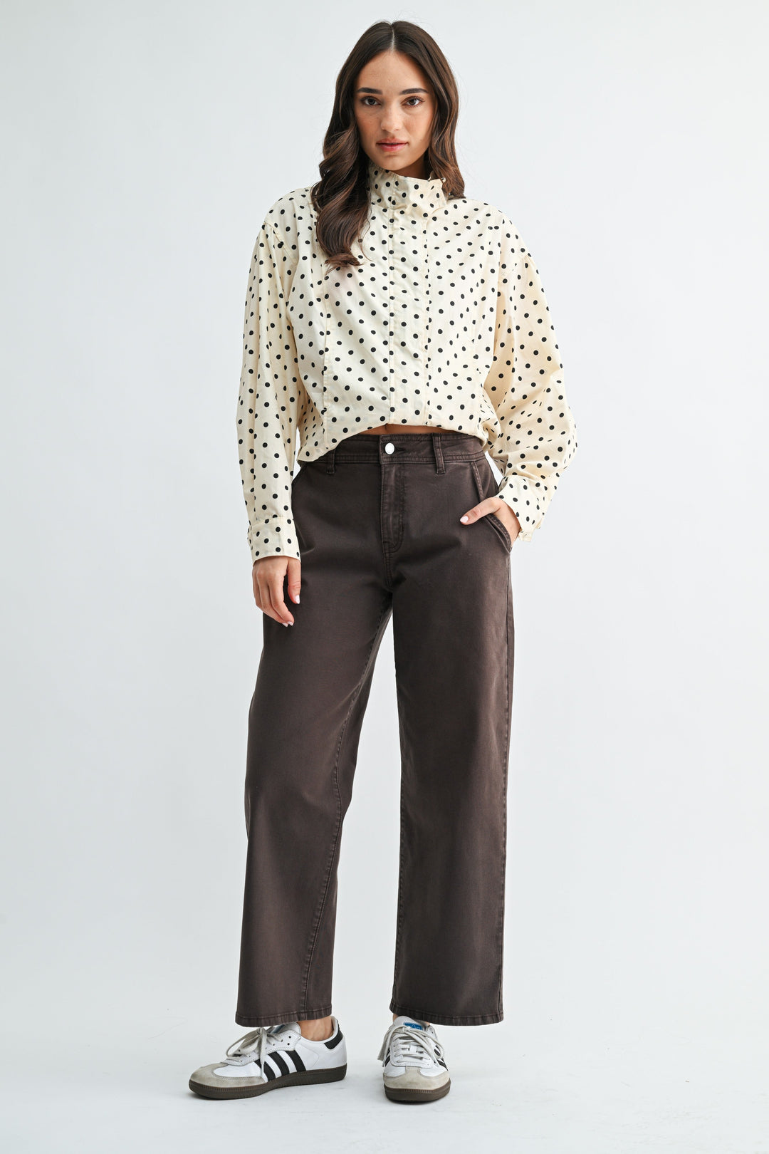 Marie barrel pant in brown