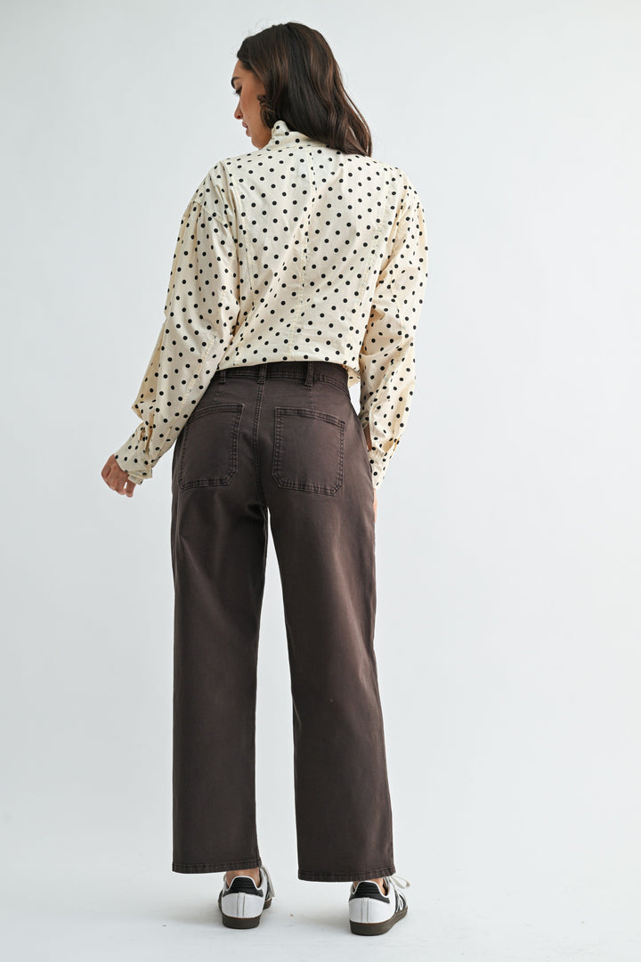 Marie barrel pant in brown