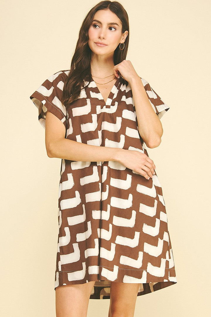 Erin mini dress in brown