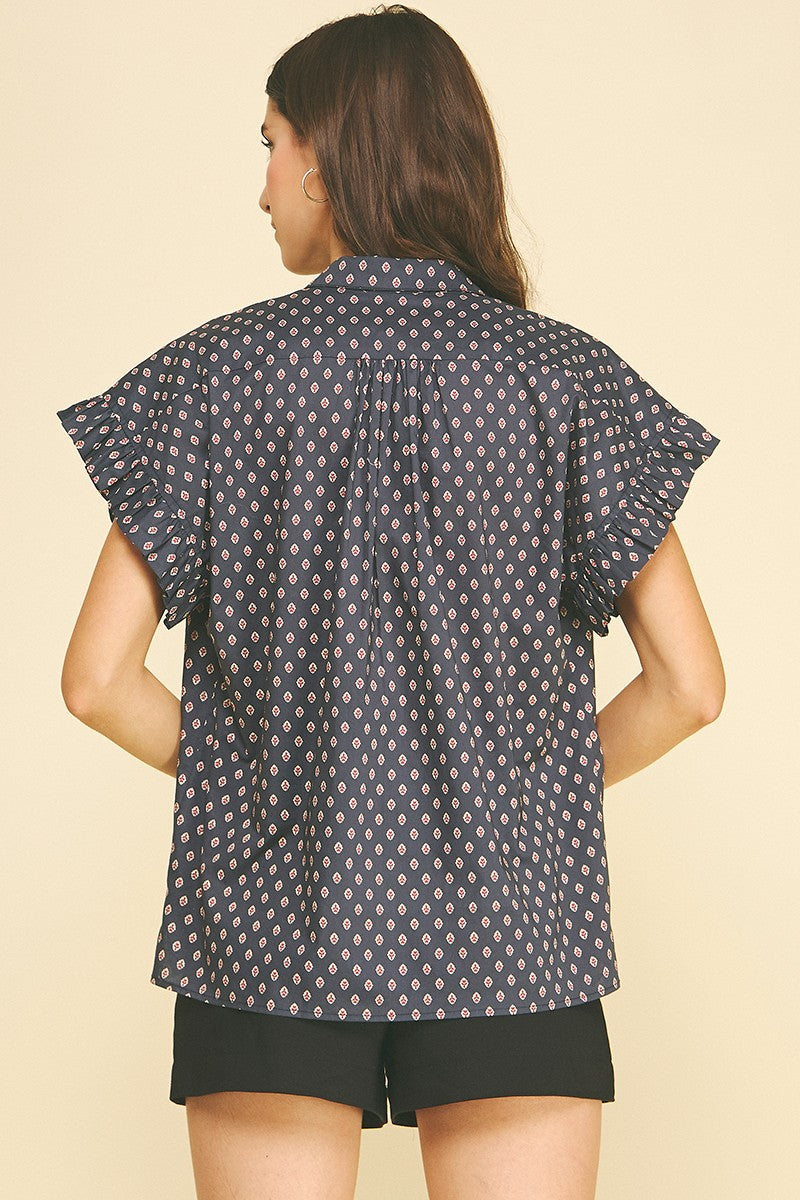 Maria dot top in navy