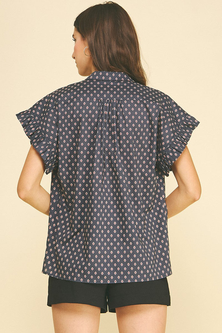 Maria dot top in navy