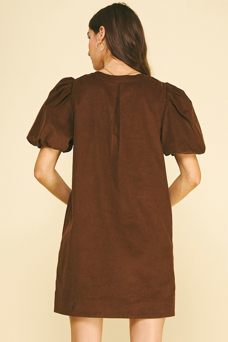 Allie mini dress in chocolate