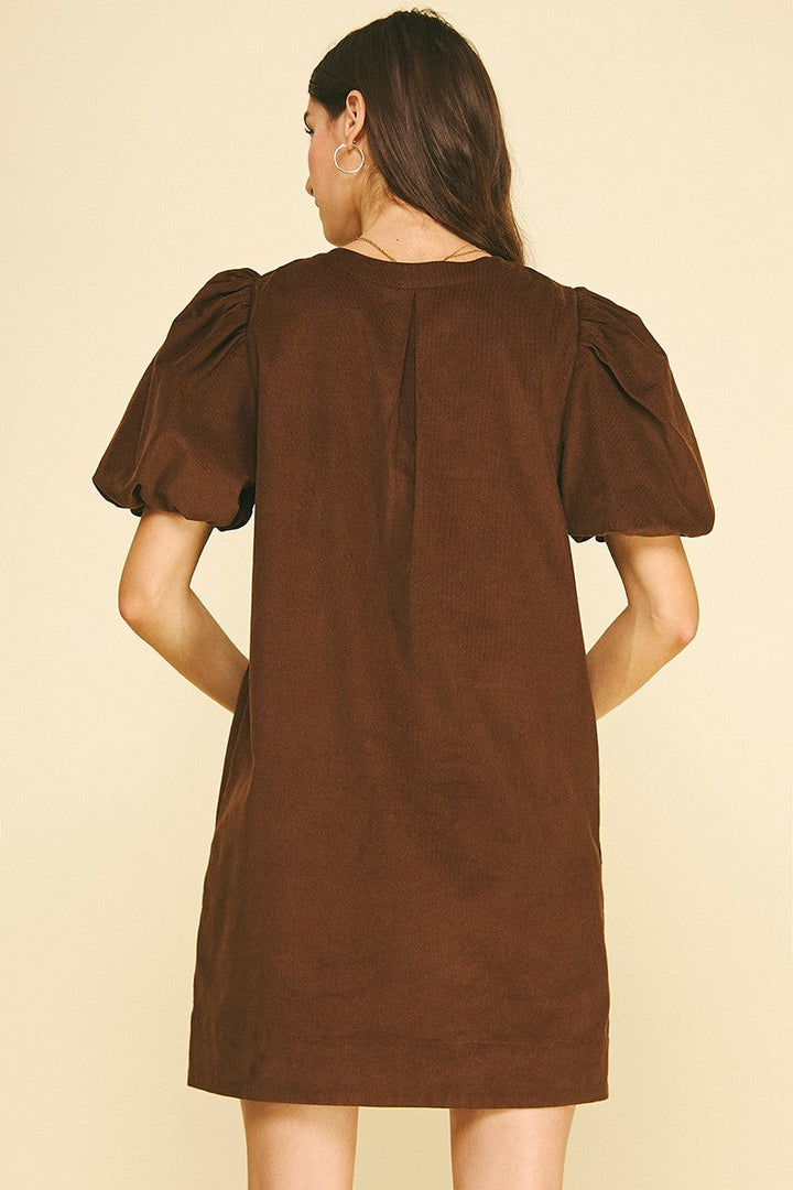 Allie mini dress in chocolate