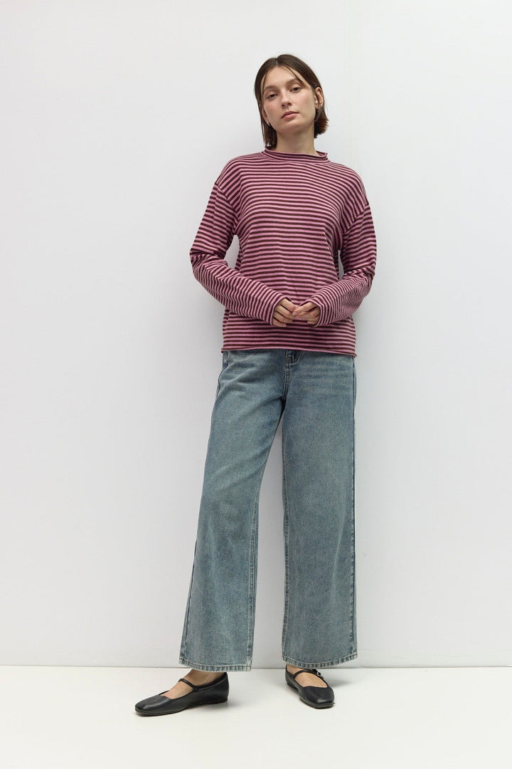 Felicity stripe pullover in lilac