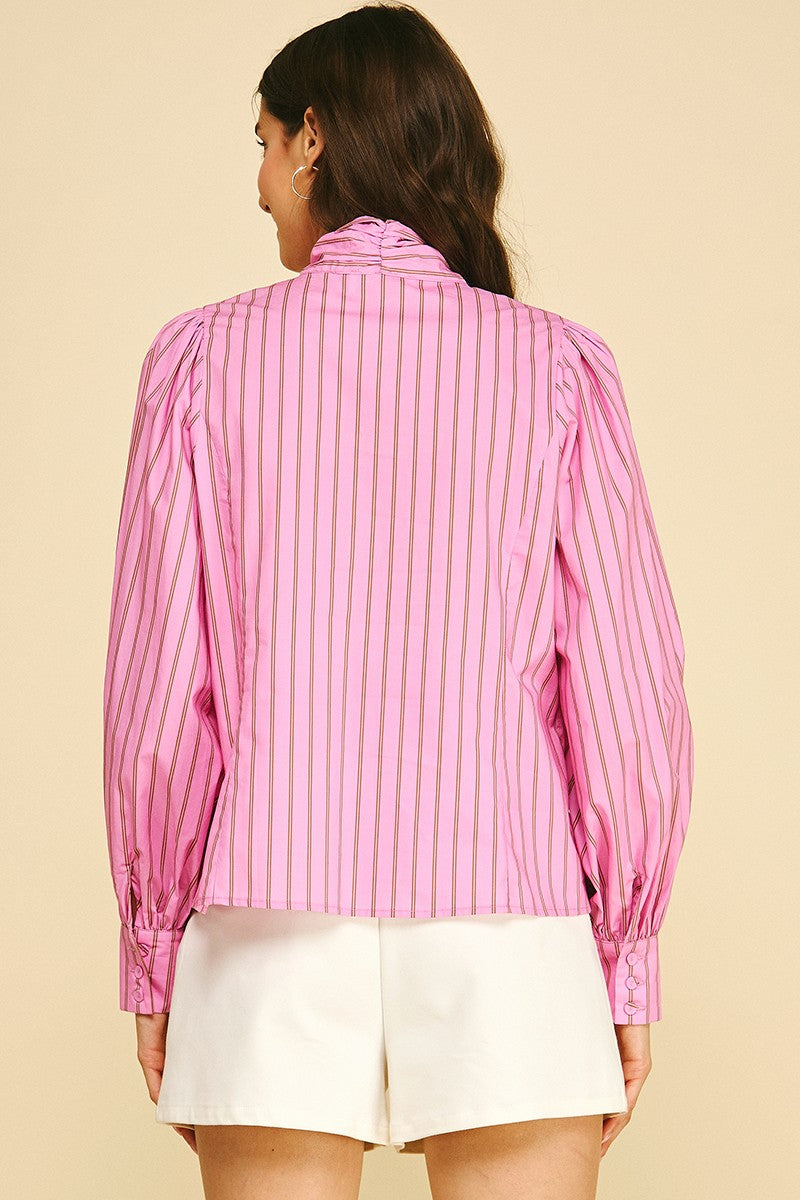 Macy stripe blouse in pink