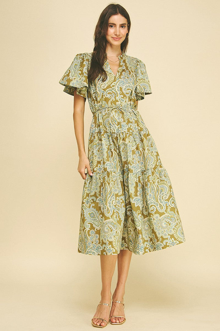 Nova midi dress in green