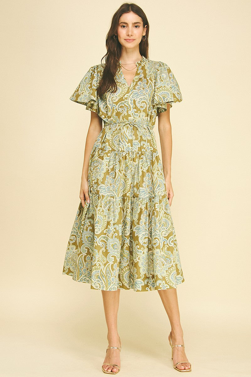 Nova midi dress in green