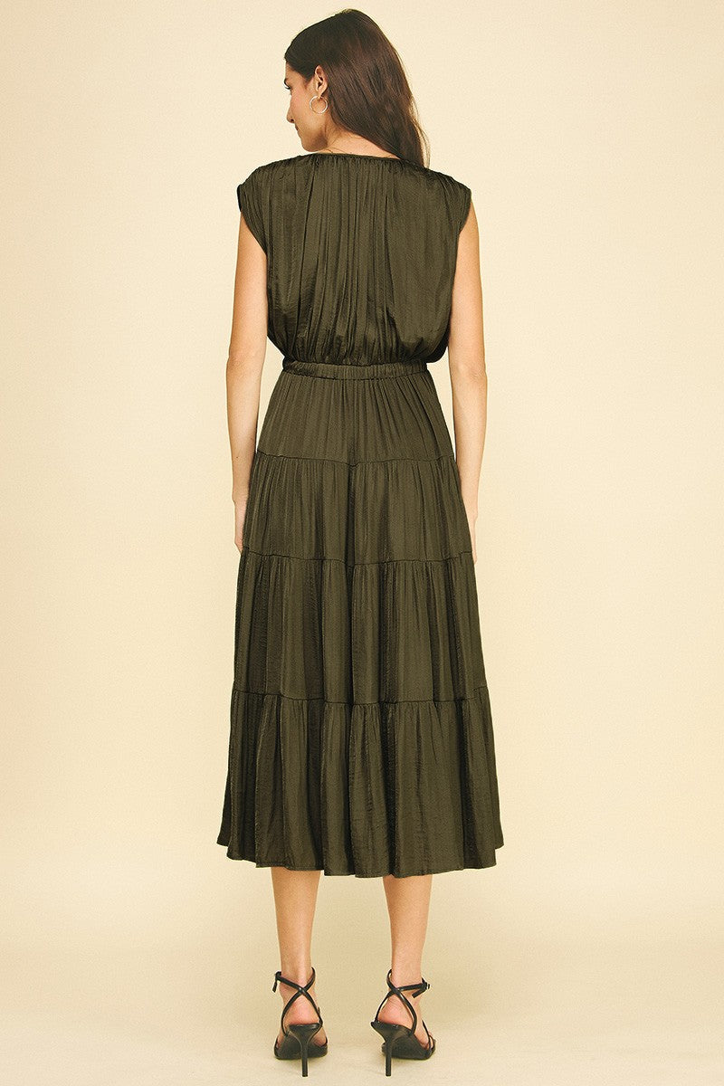 Valerie midi dress in olive
