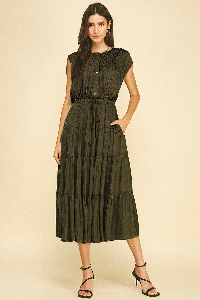 Valerie midi dress in olive
