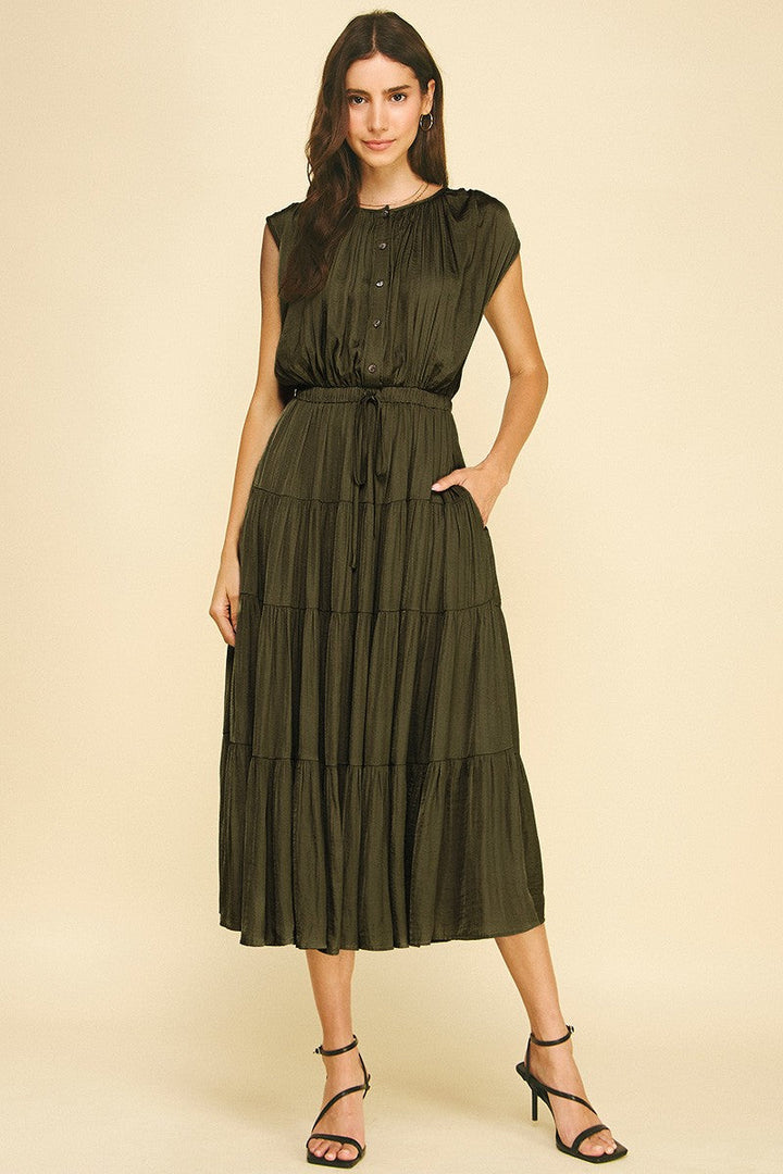 Valerie midi dress in olive