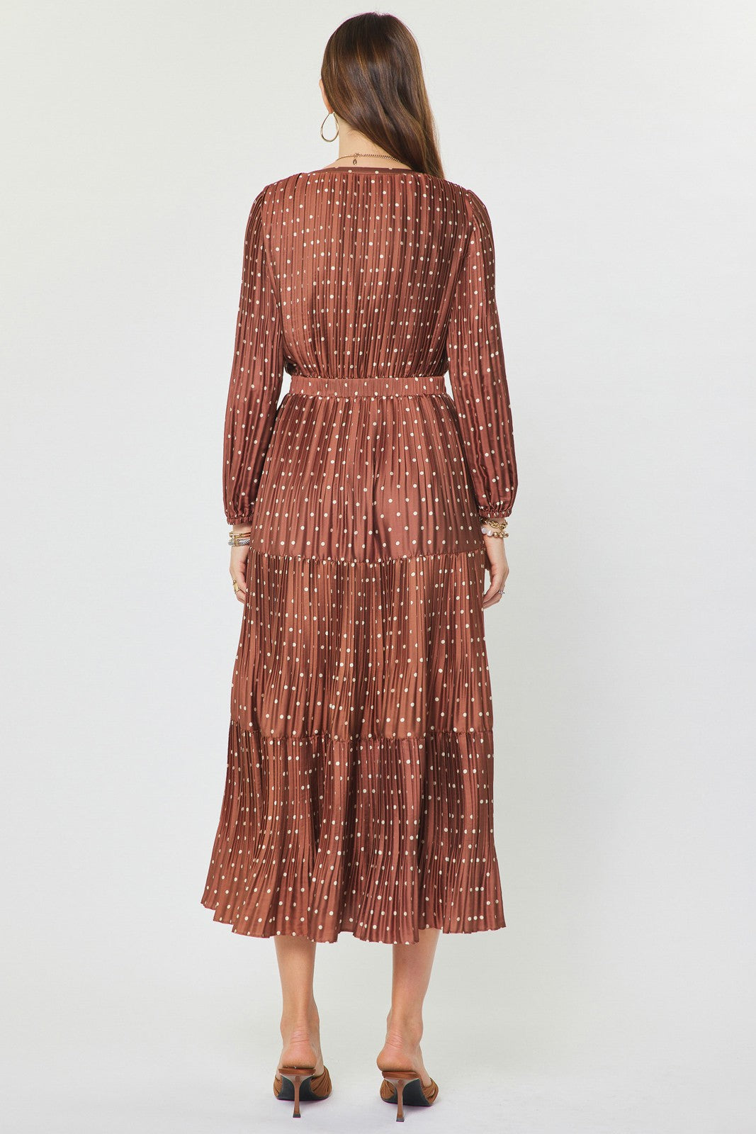 Allie midi dress in brown