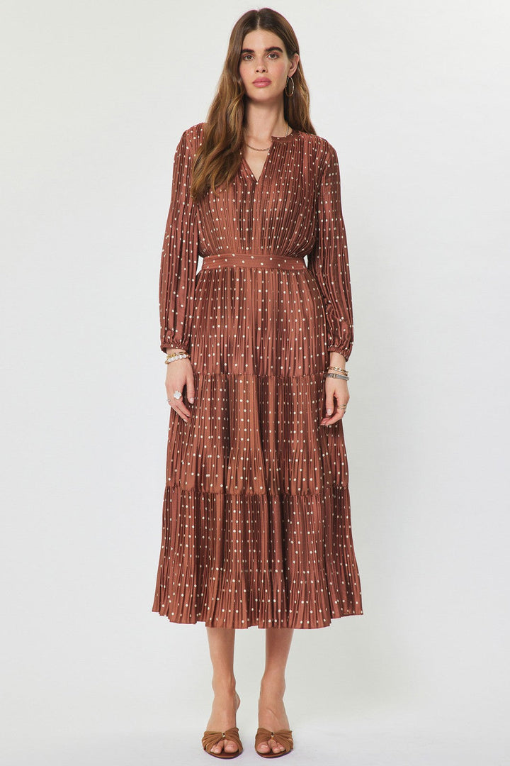 Allie midi dress in brown