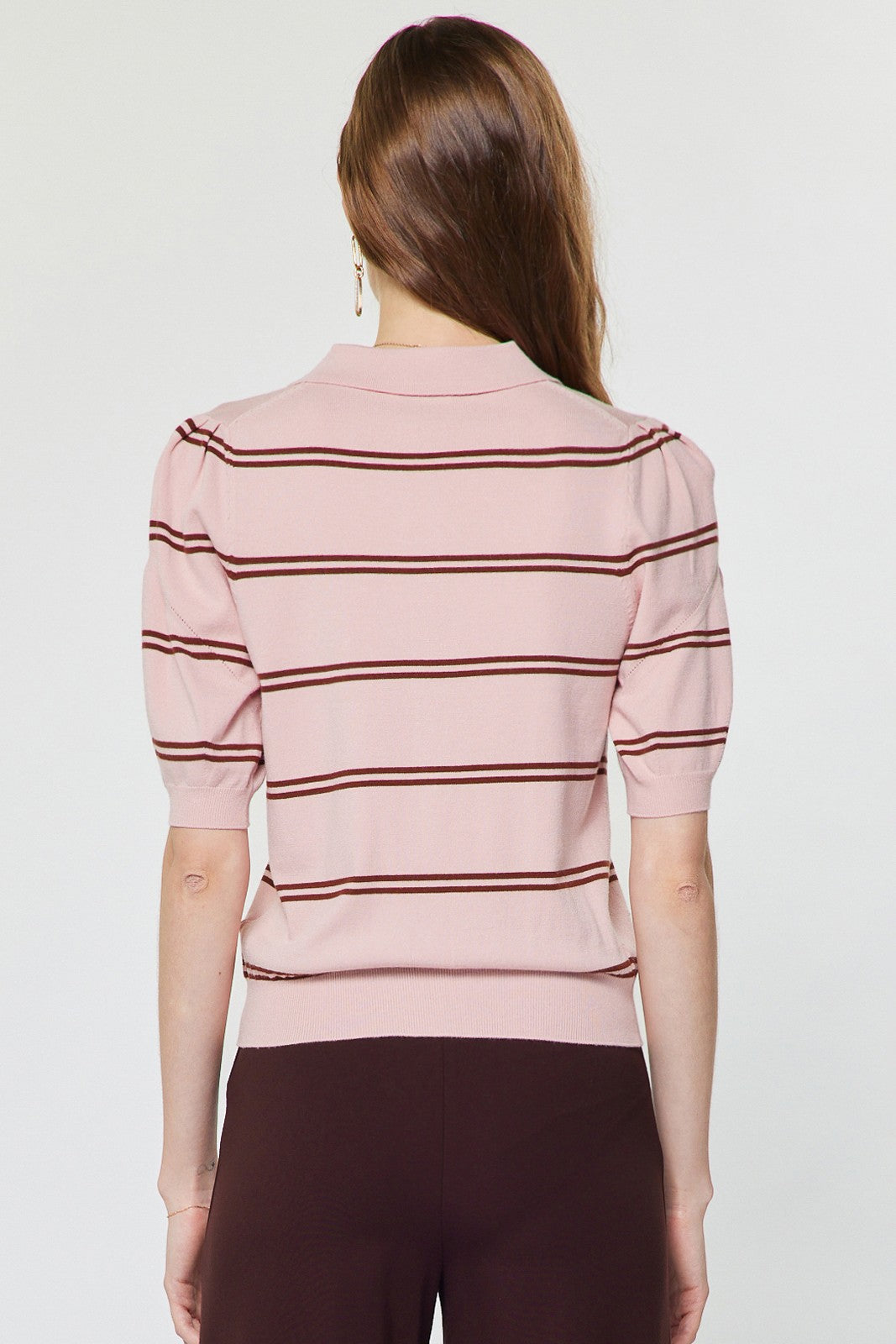 Ryan pink stripe polo