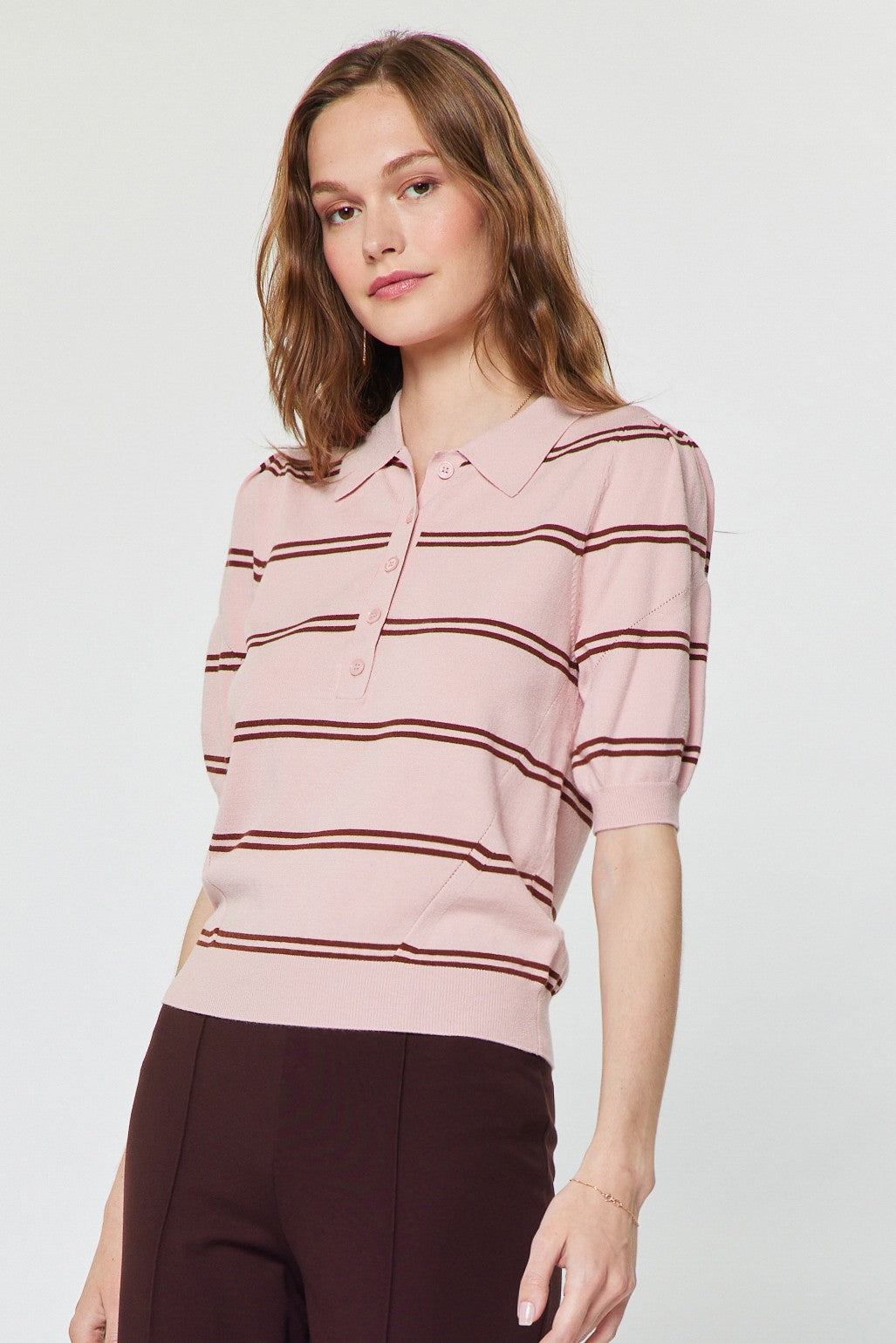 Ryan pink stripe polo