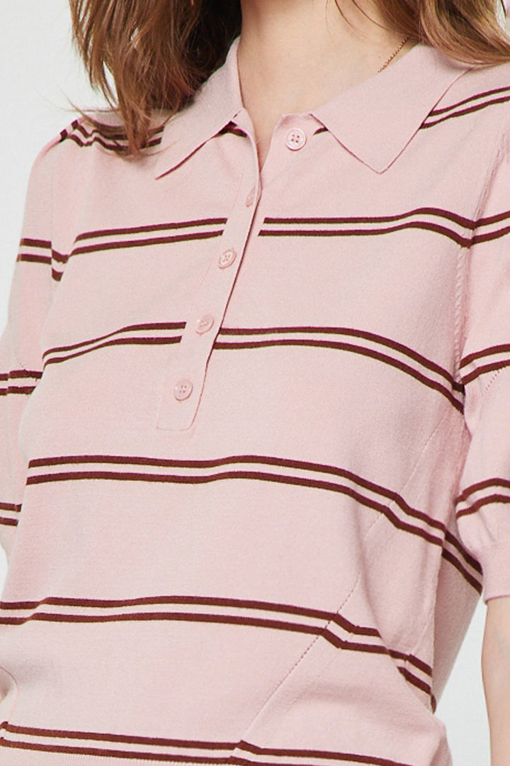 Ryan pink stripe polo