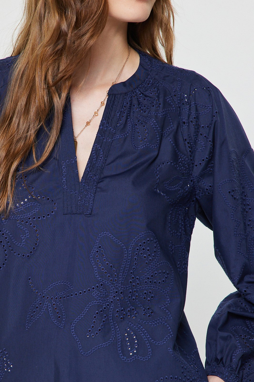 Jess eyelet top in navy