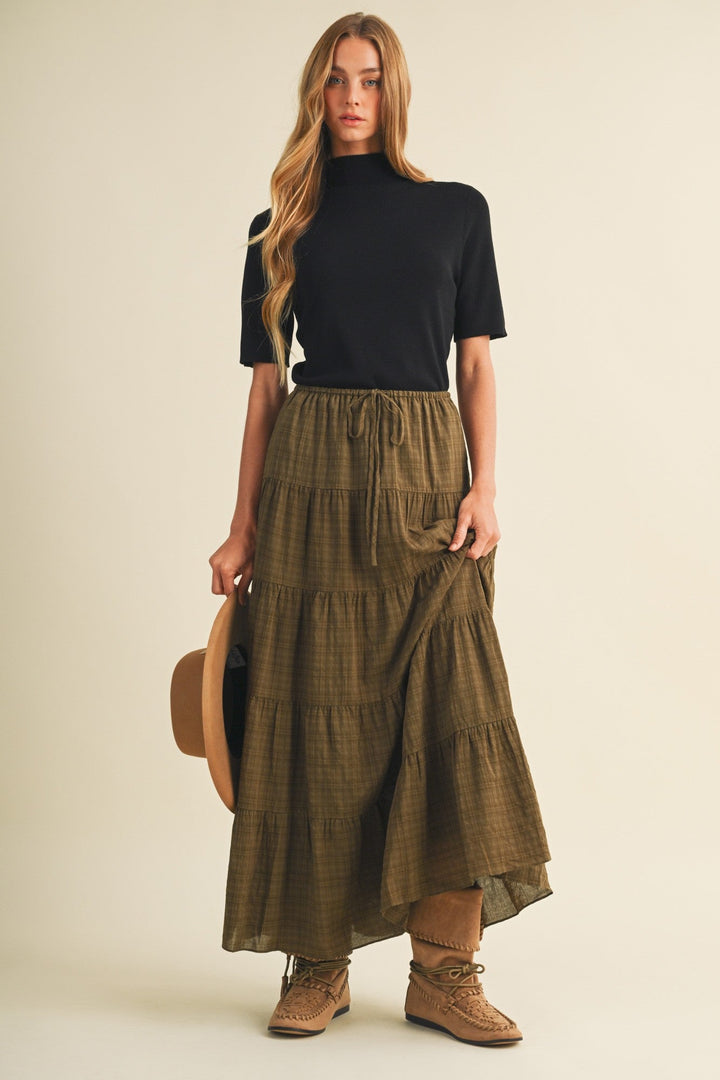 Malin maxi skirt in olive