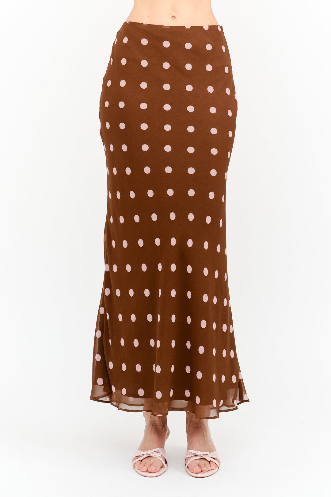 Sophia dot maxi skirt in brown