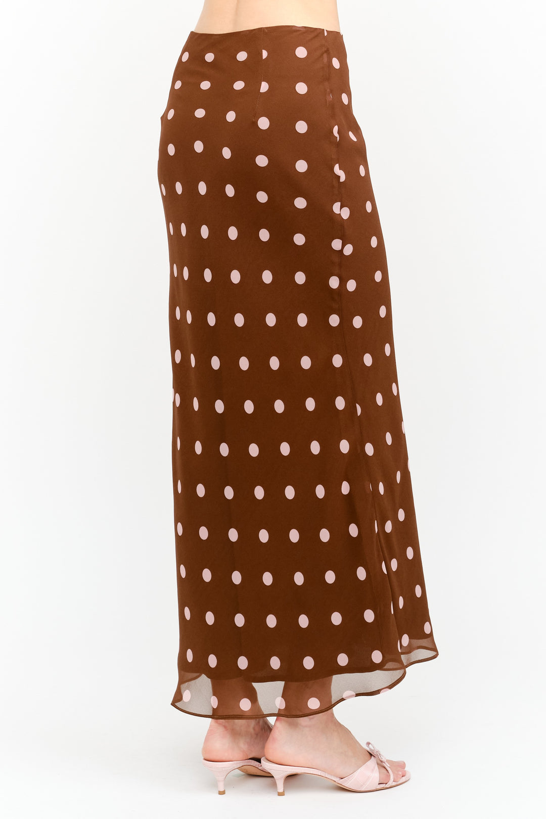 Sophia dot maxi skirt in brown