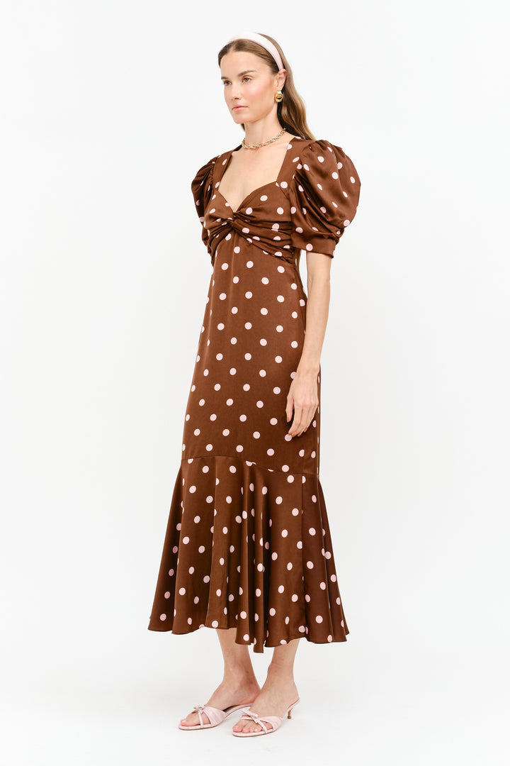 Illa polka dot midi dress