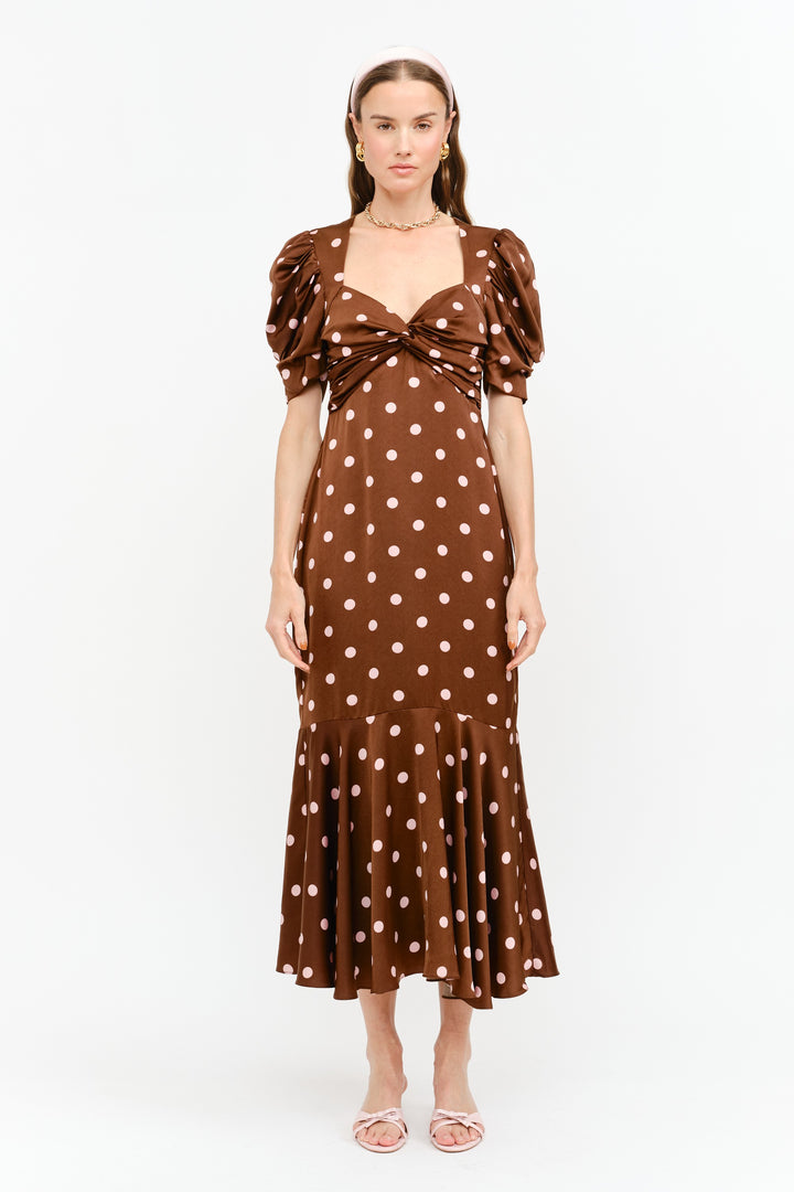 Illa polka dot midi dress