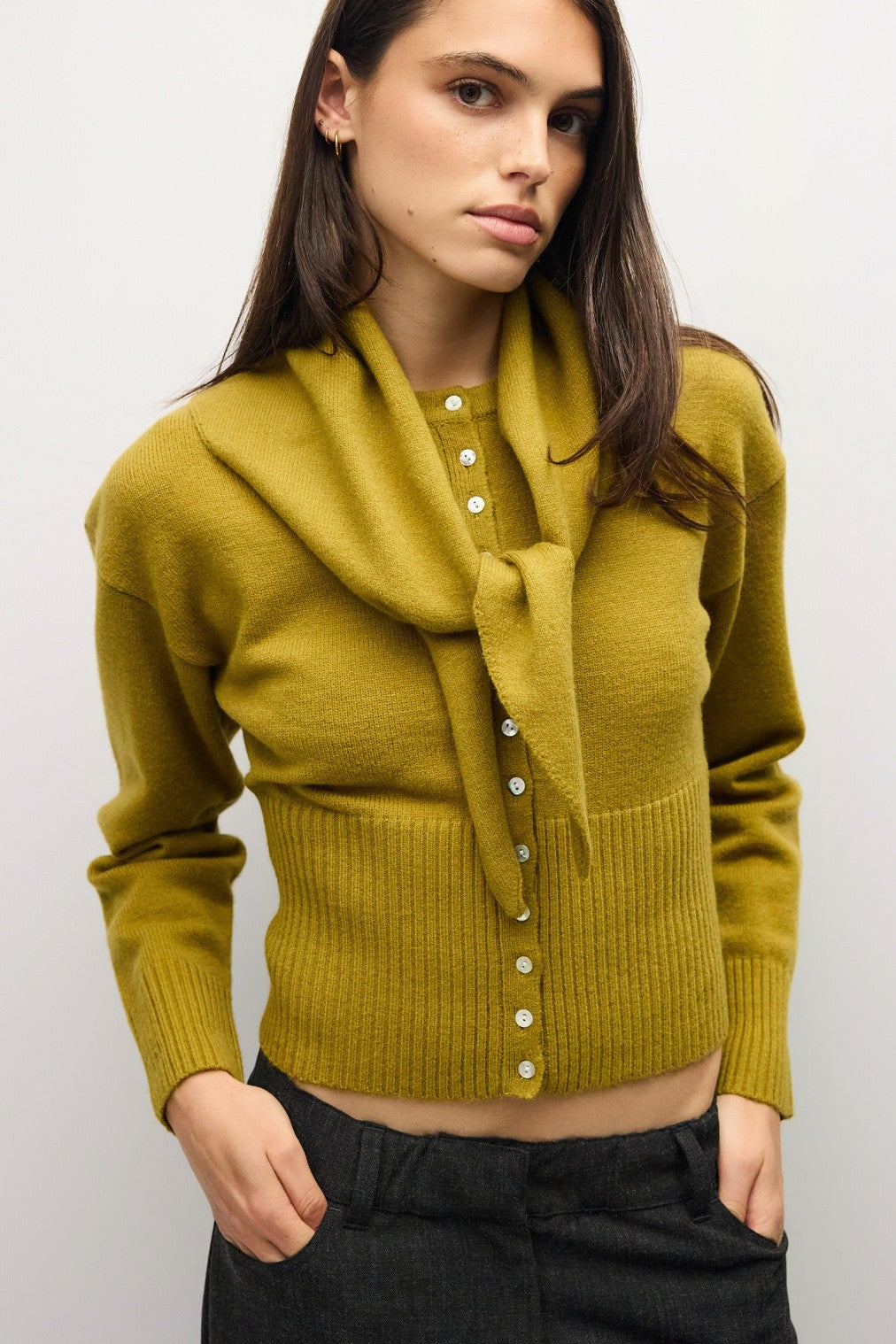 Kristen cardigan in chartreuse