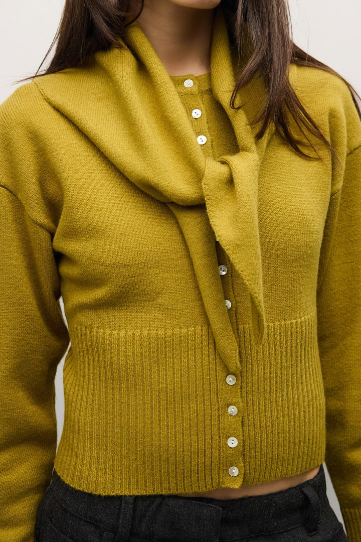 Kristen cardigan in chartreuse