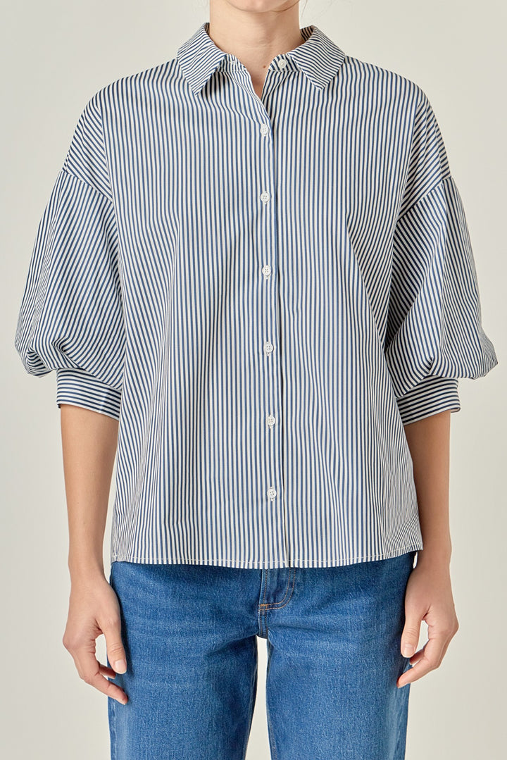 Hillary stripe blouse in navy