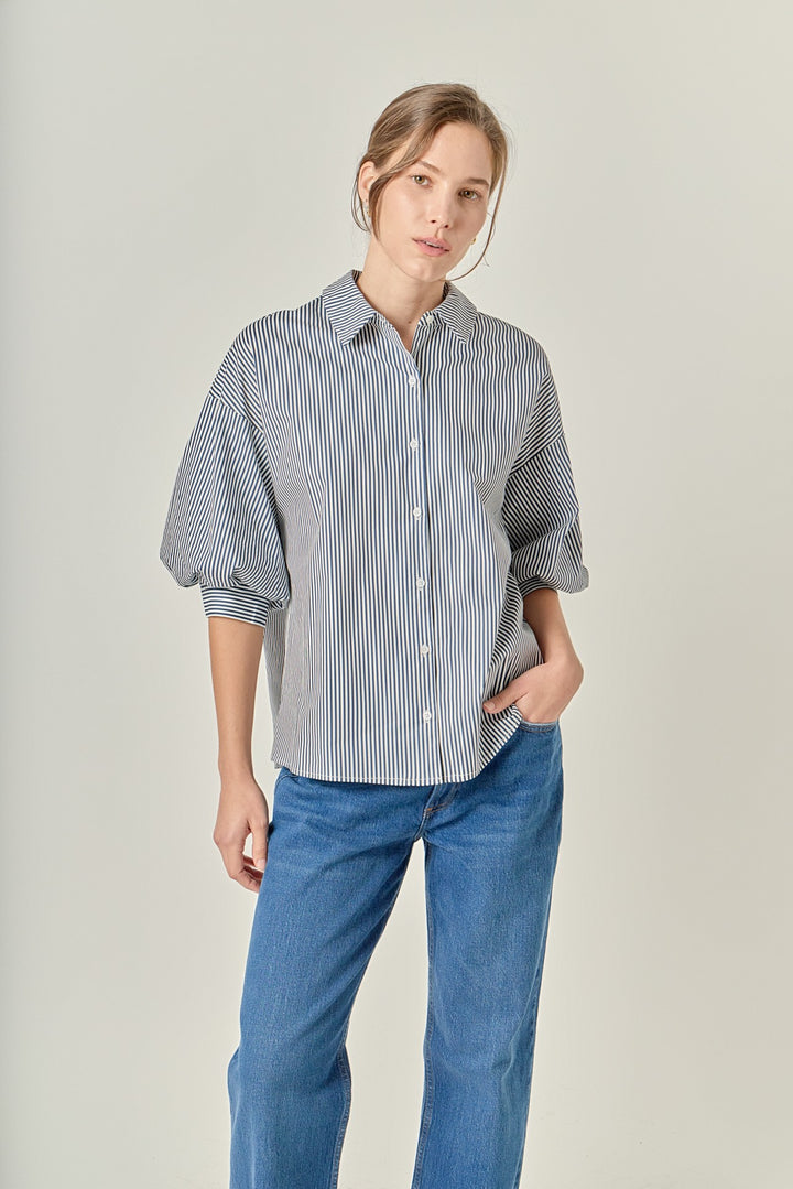 Hillary stripe blouse in navy