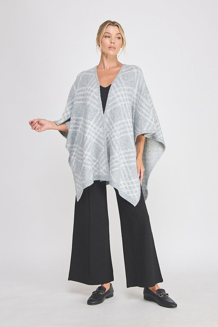 Mia poncho wrap in gray