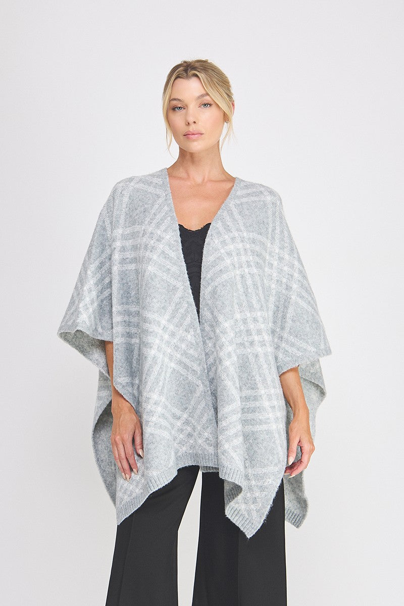 Mia poncho wrap in gray
